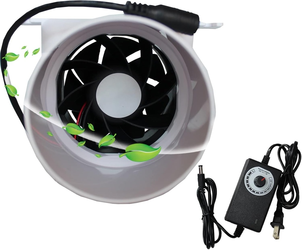 10W 3Inches Duct Inline Fan 75mm Inline Intake Fume Extractor 12V Bathroom Exhaust Ventilation Fan for Kitchen Garage Attic Vent Room Greenhouse Grow Tent (Color : Adjustable Speed)
