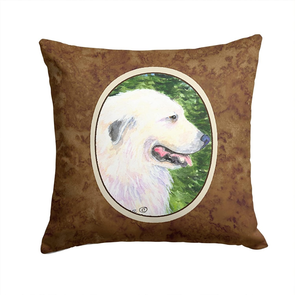 Caroline's Treasures SS8922PW1414 Great Pyrenees Fabric Decorative Pillow Machine Washable, Indoor Outdoor Decorative Pillow for Couch, Bed or Patio, 14Hx14W