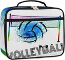 Kids Lunch Box Art Volleyball Ball Swirl,Insulated Lunch Bag for Boys Girls,Thermal Lunch Box Containers for School Work Office Beach