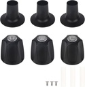 3pcs Shower Knobs Replacement Kit, Matte Black Shower Knobs Include Base Connectors Screws Compatible with pfister Verve Bathtub Faucet Handle Remodel Trim Kit