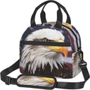 Bald eagle print Lunch Bag Reusable Insulated Lunch Boxes Cooler Tote Bags For Work Office Picnic Travel