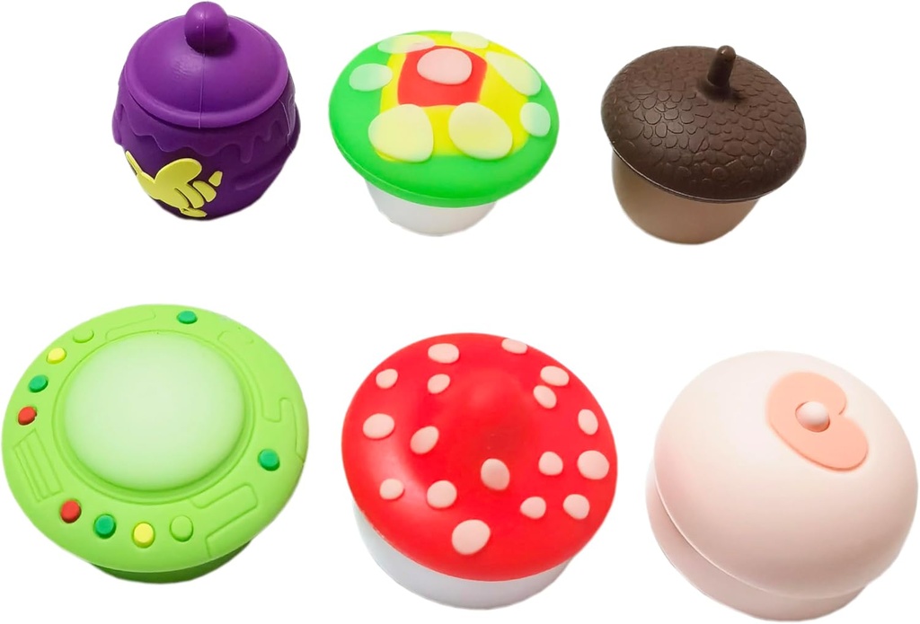 5ml UFO Silicone Wax Concentrate Containers Mushroom Pinecone Honeypot Non-stick Jars (6)