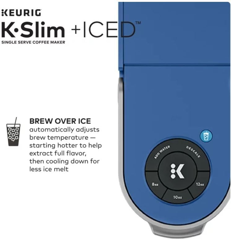 Keurig K-Slim + ICED Single Serve Coffee Maker, Brews 8 to 12oz. Cups, Blue