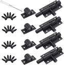 2 Inch Black Slide Barrel Bolt Latch, Aluminum Alloy Slide Door Latch Lock, Heavy Duty Gate Sliding Bolt Latch Lock for Home Yard Garden Door Security, with Screws, 4pcs