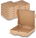 MT Products Kraft Pizza Box 10" x 10" x 1.75 - Small Corrugated B-Flute Cardboard Pizza Boxes (Pack of 10) - Made in the USA