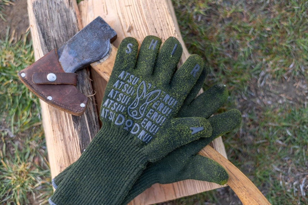 DOD Campfire Glove - Up to 900F Heat Resistant Gloves for Cooking, BBQ, Grilling - Heat Proof for Men & Women - Fire & Safety Gloves for Baking, Fireplace, and Outdoor Use