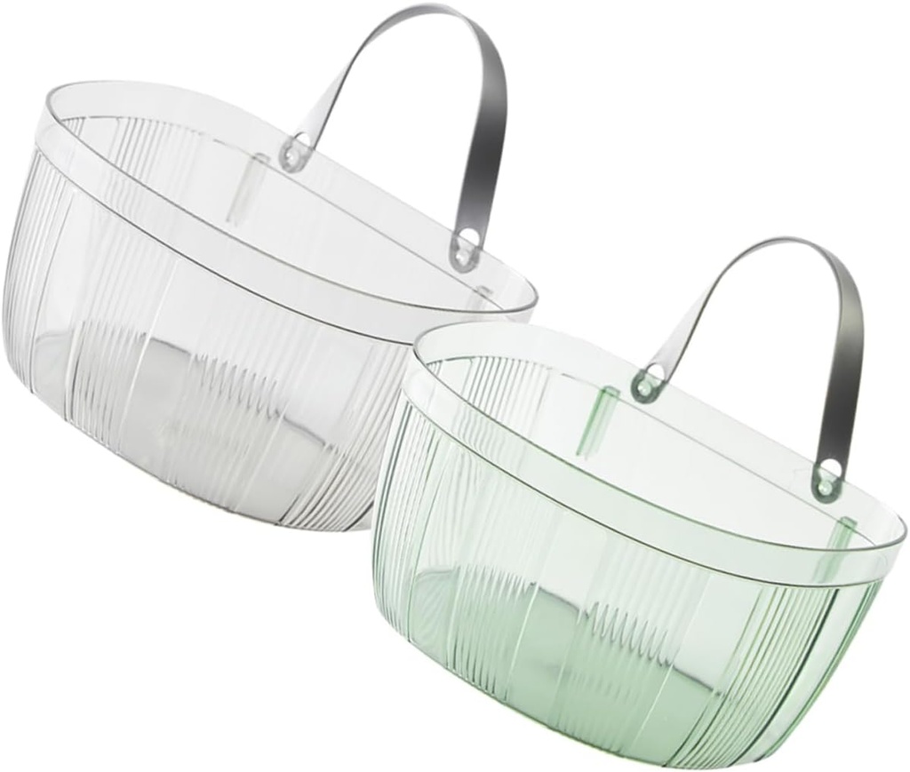 2pcs Wall-mounted Hanging Storage Baskets for Kitchen and Bathroom Multi-purpose Organizers for Toiletries and Produce Pet Material Modern Design