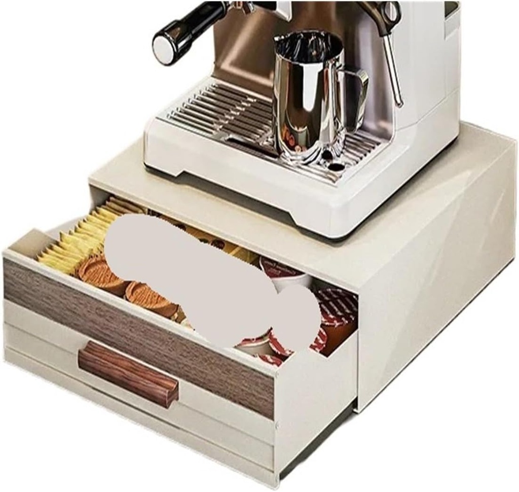 pods holder, Coffee Machine Storage Rack Tea Bag Desktop Organizer Stand Maker Heightening Base Placement Shelf(Frosted gray shelf)