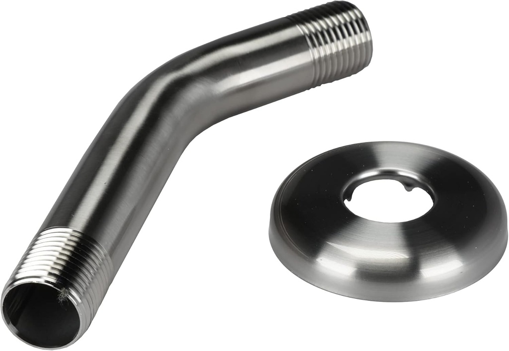 DANCO (89182) Showerhead and Shower Arm Flange and Assembly, 6-inch, Brushed Nickel Finish