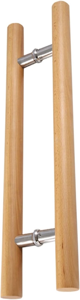 Glass Solid Wood Door Handle Set for Front Door, Retro Round Sliding Push Pull Bar Handle Double Sided, for Farmhouse Barn Wine Cellar (Size : 80 cm (32")