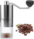 Portable Manual Coffee Grinder - Ceramic Conical Burr with 5 Adjustable Settings for Grinding, Perfect for Espresso Enthusiasts at Home, Office, or Camping