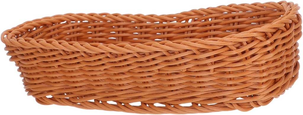 STOBAZA Plastic Rattan Woven Basket for Utensil Storage Compact and Lightweight Cutlery Organizer for Kitchen for Chopsticks Forks and Spoons