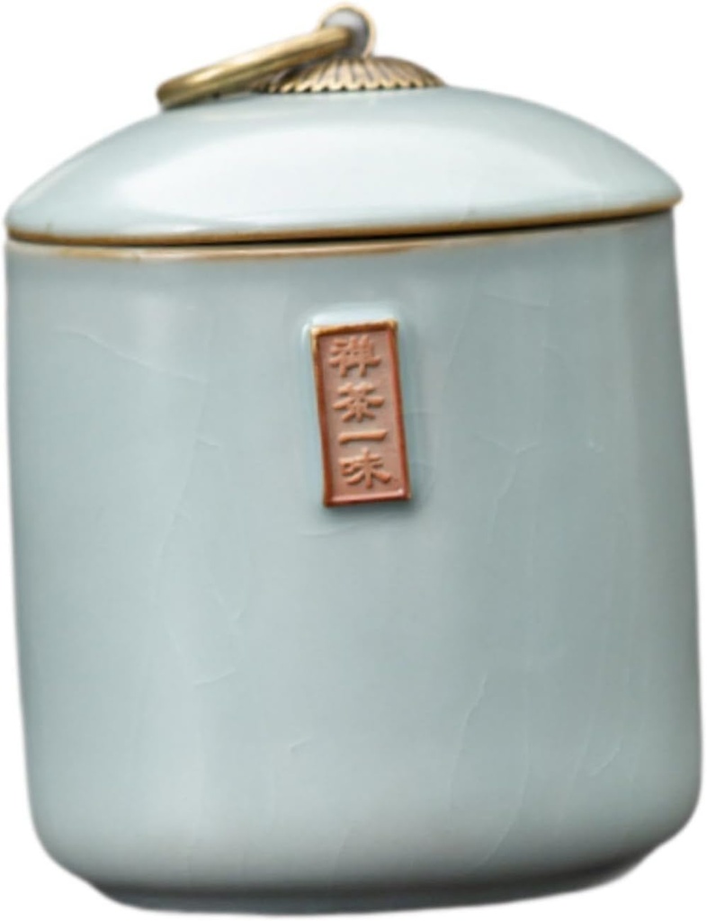 Ceramic Tea Storage Jar Food Container Desk Tank Can with Lids Organizer Jar for Cookies Grains Restaurants Pantry Loose Tea, White