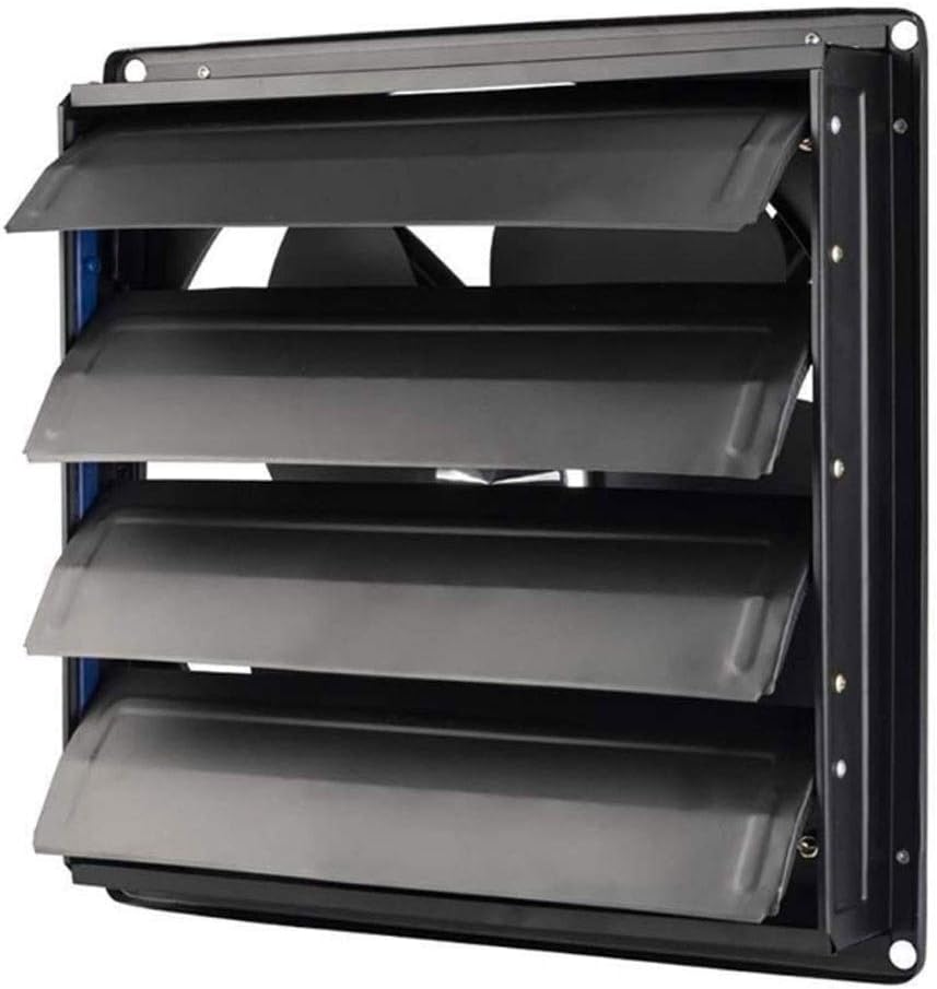 Exhaust Fan，12 Inch，Room Installation Bathroom Exhaust Fan Metal, Square Blinds Ventilation Fan Kitchen Fume