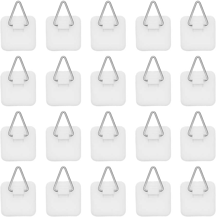 Artliving 1.25 Inch Invisible Adhesive Plate Hanger Set Vertical Plate Holders for The Wall (20 Pack)