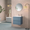 Flora C60 Flora 24" Wall Mounted Single Basin Vanity Set with Cabinet and Ceramic Vanity Top - Wenge