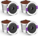 Universal reusable coffee pods, Suitable for k cups, Stainless steel reusable compatible with keurig 1.0 & 2.0 coffee machines brewers refillable (4)