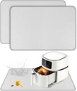 2PCS Heat Resistant Mats for Air Fryer, 16x24in Fireproof Silicone Countertop Protector Pads for Coffee Maker, Toaster, Oven – Gray
