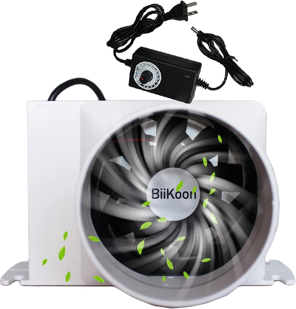 3 Inch Inline Fan 12V Tube Vent Fan Powerful 130Cfm in-line Duct Fan 20W Plastic Extractor Blower for Hydroponics Home Use Ventilation Tent (Color : Adjustable Speed, Size : 20w)