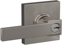 Schlage F51A NBK 619 COL Northbrook Lever with Collins Trim Keyed Entry Lock, Satin Nickel