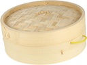 Ciieeo 2pcs Bamboo Steamer Basket for Cooking with Lid for Dim Sum Dumplings and Vegetables Non-stick for Healthy Food Preparation