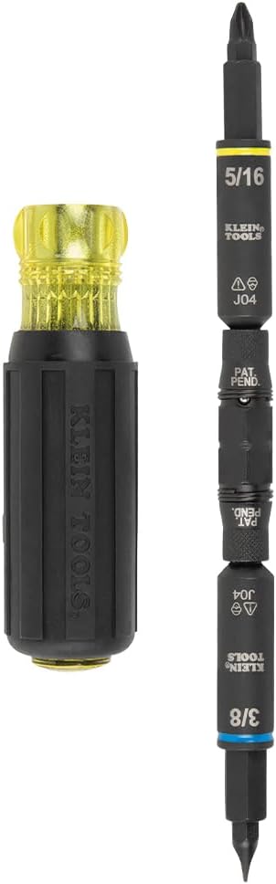Klein Tools 32527HD KNECT 11-in-1 HVAC Multi-Bit Screwdriver / Nut Driver, Impact Rated with Phillips, Slotted, Square, and Schrader Bits