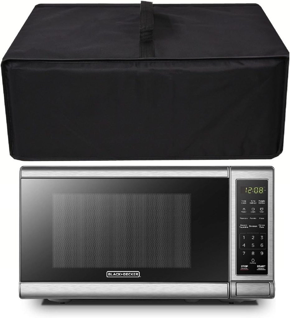 0.7 Cu.ft Microwave Ovens Dust Cover,600D Nylon Waterproof,Comaptible With BLACK+DECKER EM720CB7 Microwave Oven/Countertop Microwave FMO07ABTBKA/GE Countertop Microwave Oven JES1072SHSS,Etc