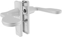 Brixwell Lever Latch Set White with Night Lock for Door Thickness 5/8" to 1-3/8", Reversible Aluminum Handle, 2-1/2" Length, 1-3/4" Hole Centers, 3-1/2" Height, Lockable Design