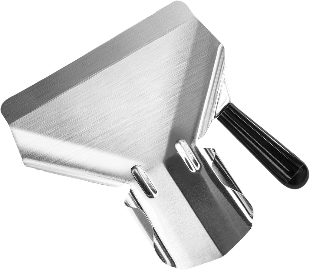 Stainless Steel French Fry Popcorn Scoop, Quick Fill Tool for Food Bags & Boxes, Multipurpose Scooper for French Fries, Snacks, Ice, Dry Goods (Right Handle)