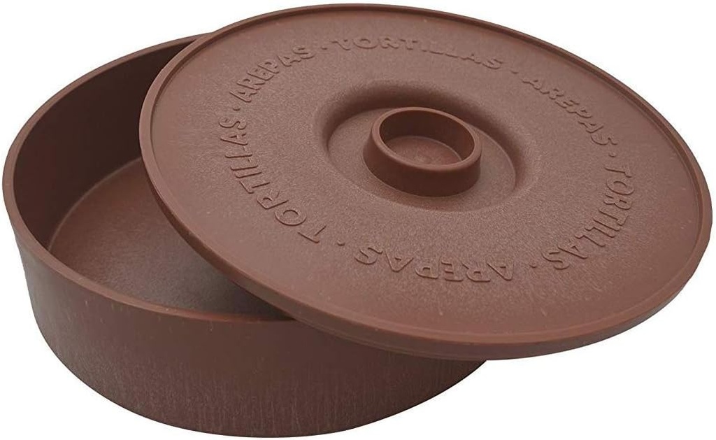 IMUSA USA MEXI-1000-TORTW Traditional Microwave Safe 8.5" Terracota Tortilla Warmer, Light Brown Brick Color