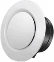 6 inch ABS Adjustable Air Vent White Round Soffit Exhaust Vent for Inline Duct Fan Outlet Vent(5.7 Inch, Front Panel:8.5 Inch)