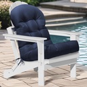Adirondack Chair Cushion Water-Resistant Indoor Outdoor Rocking Chair Cushions High Back Patio Chair Cushion, Thickened Adirondack Rocking Chair Cushions with Ties, 44x19x4 Inches (Blue)