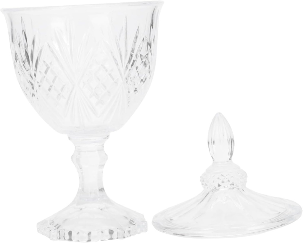 Glass Candy Jar European Style Cute Candy Storage Can Airtight Cookie Jar Lid Ornament for Home Decor