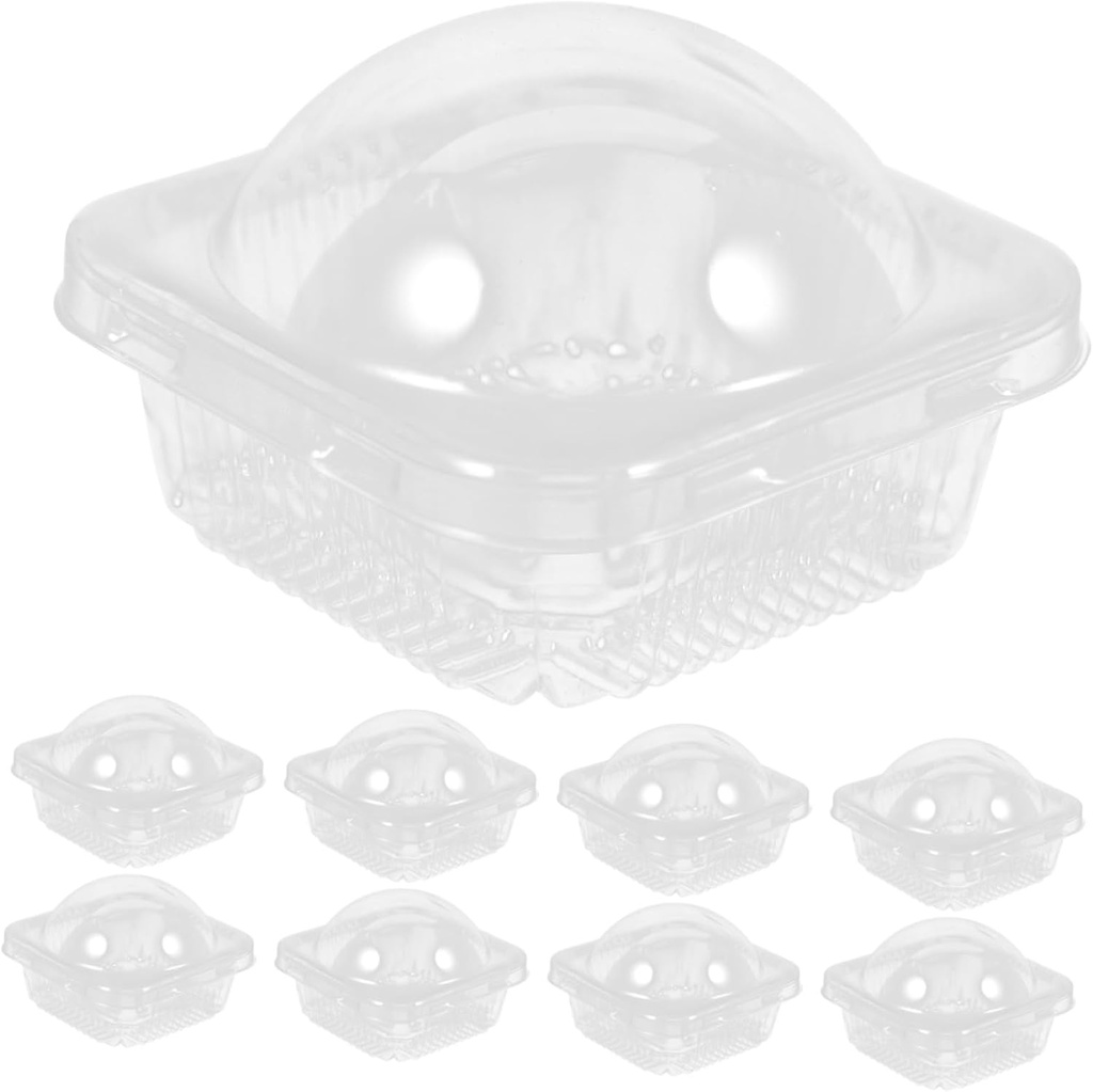 50Pcs Transparent Round Dessert Packing Boxes with Lids Clear Mooncake and Egg Yolk Puff Containers Cupcake and Macaron Packaging for Weddings Birthdays and Holiday Parties