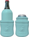 3-in-1 ONLY Lightweight and adjustable Can/Bottle Cooler | Indestructible | Fits odd Bottle Shapes and Sizes | for ice cold Hard Seltzer, Beer, Soda (Island Paradise- Turquoise, Single)