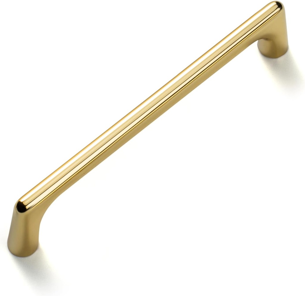 Goo-Ki Shinging Gold Cabinet Pulls with 5''(128mm) Hole Centers, Modern Style Zinc Alloy Cabinet Handles for Dresser,Wardrobe,Cupboard- 6 Pack