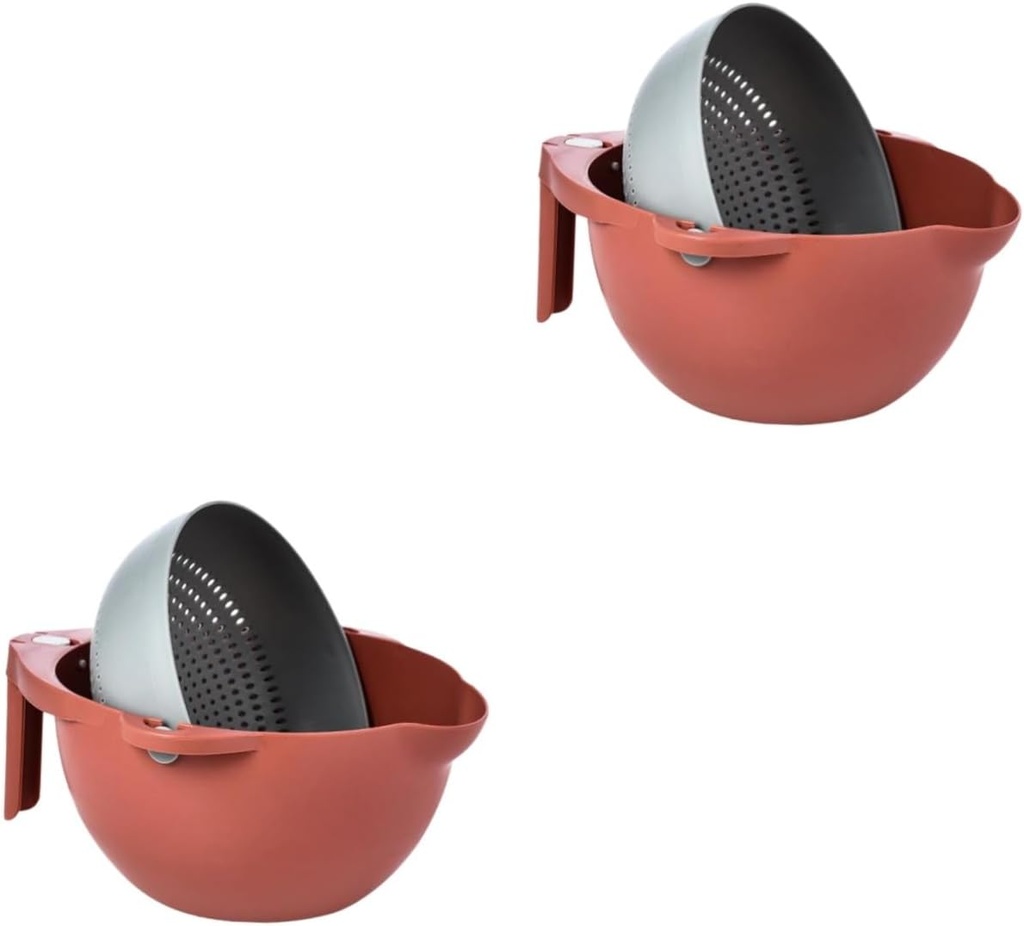 Amosfun 2pcs Hanging Storage Basket Kitchen Basket Food Containers Kitchen Storage Vegetable Fruits Fruit Colander Organizer Grey