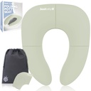 Jool Baby Folding Travel Potty Training Seat for Toddlers, Fits Round & Oval Toilets, Non-Slip Suction Cups, Includes Free Travel Bag (Sage)