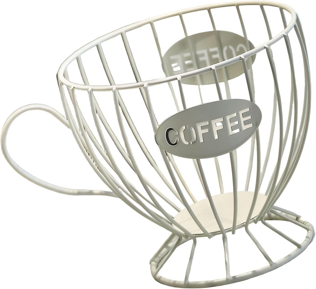 Coffee Capsule Storage Basket for Kitchen Counters - Metal Coffee Pod Holder with Open Top Design