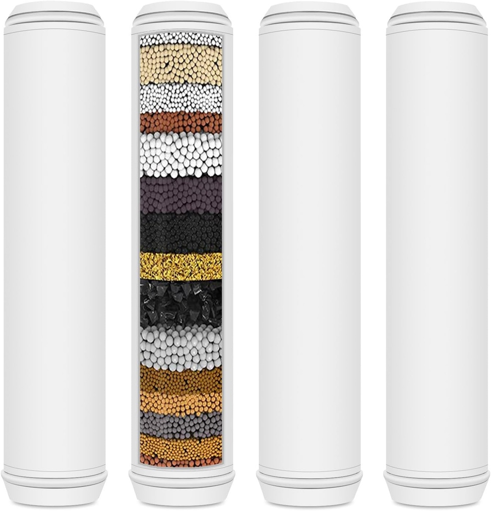 4-Pack Replacement Shower Filter Cartridge Compatible with PWERAN and for Fitespot Handheld Shower Head,Water Softener Filter for Hard Water Reduce Chlorine and Harmful Substances