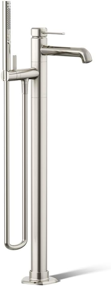 KOHLER T27025-4-SN Occasion Floor-Mount Bath Filler Trim With Handshower in Vibrant Polished Nickel