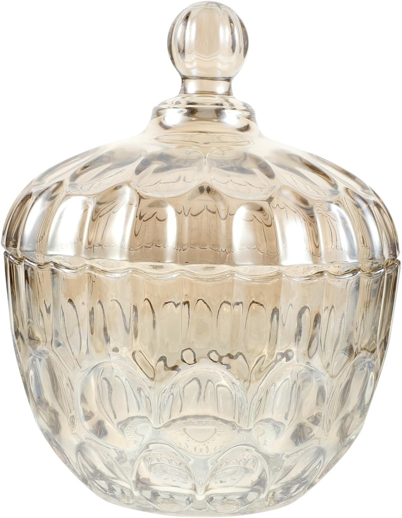 Embossed Glass Candy Jar Sugar Storage Container Cookie Jars Large Cute Sealed