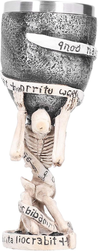 Retro Horror Skull Goblet, Wine Cup for Cocktail and Red Wine, High Temp, 3D Decoration, and Stainless Steel Material, Suitable for Party Bar and Decoration