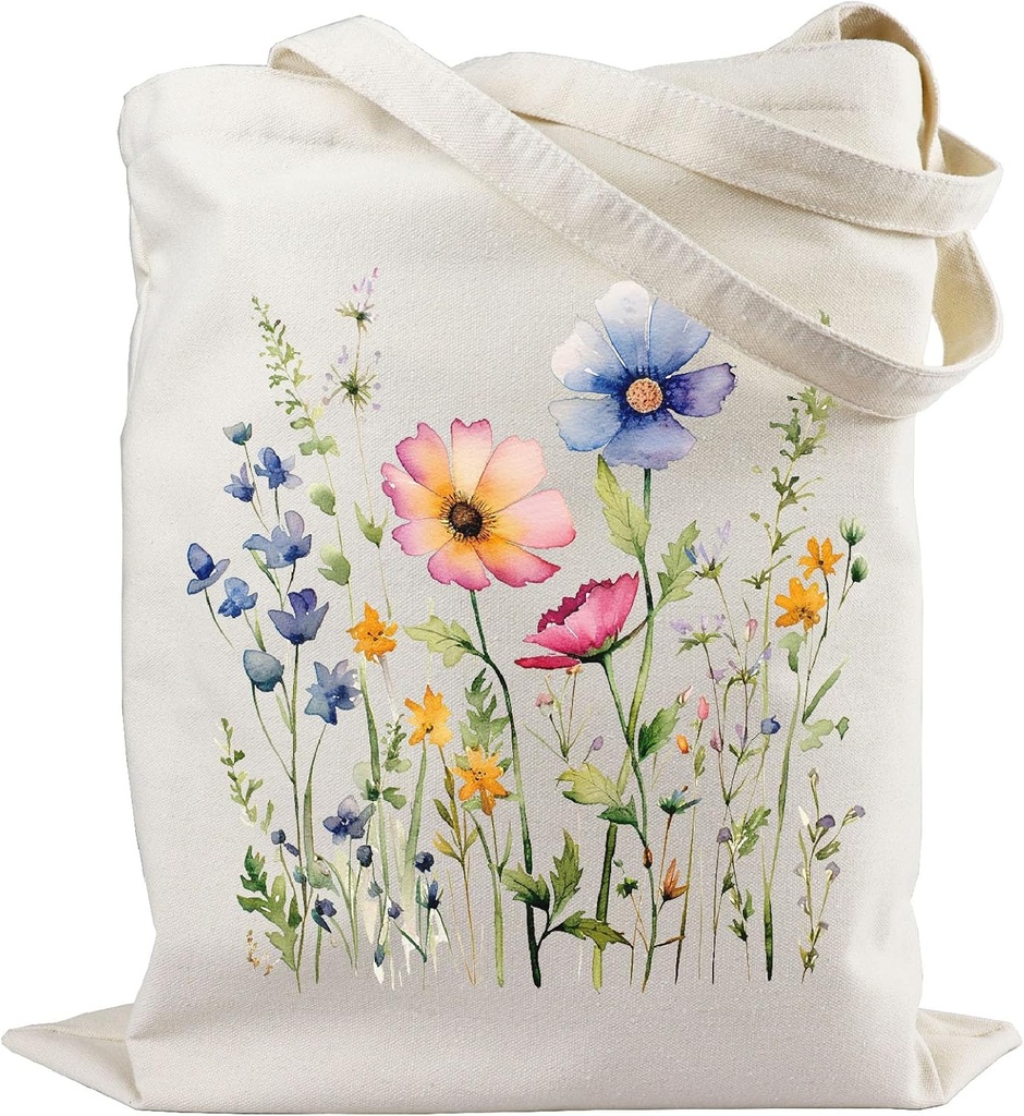 Aesthetic Canvas Tote Bag for Women, Cute Reusable Tote for Shopping Grocery, Gifts for Women Birthday