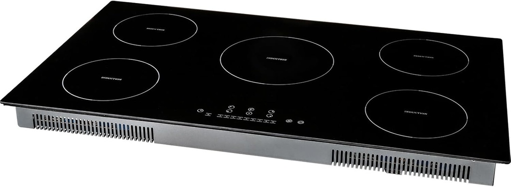 Happybuy Electric Cooktop, 5 Burners, 36'' Induction Stove Top, Built-in Magnetic Cooktop 9200W, 9 Heat Levels, Multifunctional Burner, LED Touch Controls with Child Lock & Overheat Protection