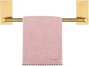 NearMoon Self Adhesive Bathroom Towel Bar- Stainless Steel Bath Wall Shelf Rack Hanging Towel Stick On Sticky Hanger Contemporary Style, NO Drilling (1 Pack, Brushed Gold, 12-Inch Towel Rack)