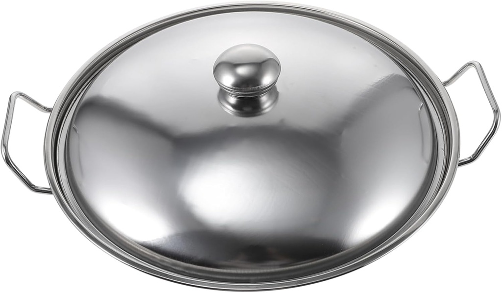 Zerodeko 1set Stainless Steel Hot Pot Lid Cooking Pot for Home and Seafood Kitchen Cookware for Induction and Gas Stoves Easy to Handle Design Random Style