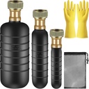 3PCS Drain Bladder Kit,Drain Cleaning Bladder Fits 1 to 6 Inch Drain Pipe,Drain Bladder Unclogger for Bathroom Sink,Swimming Pool Drain,Basement,Bathtub,Shower-Including Gloves and Storage Bag