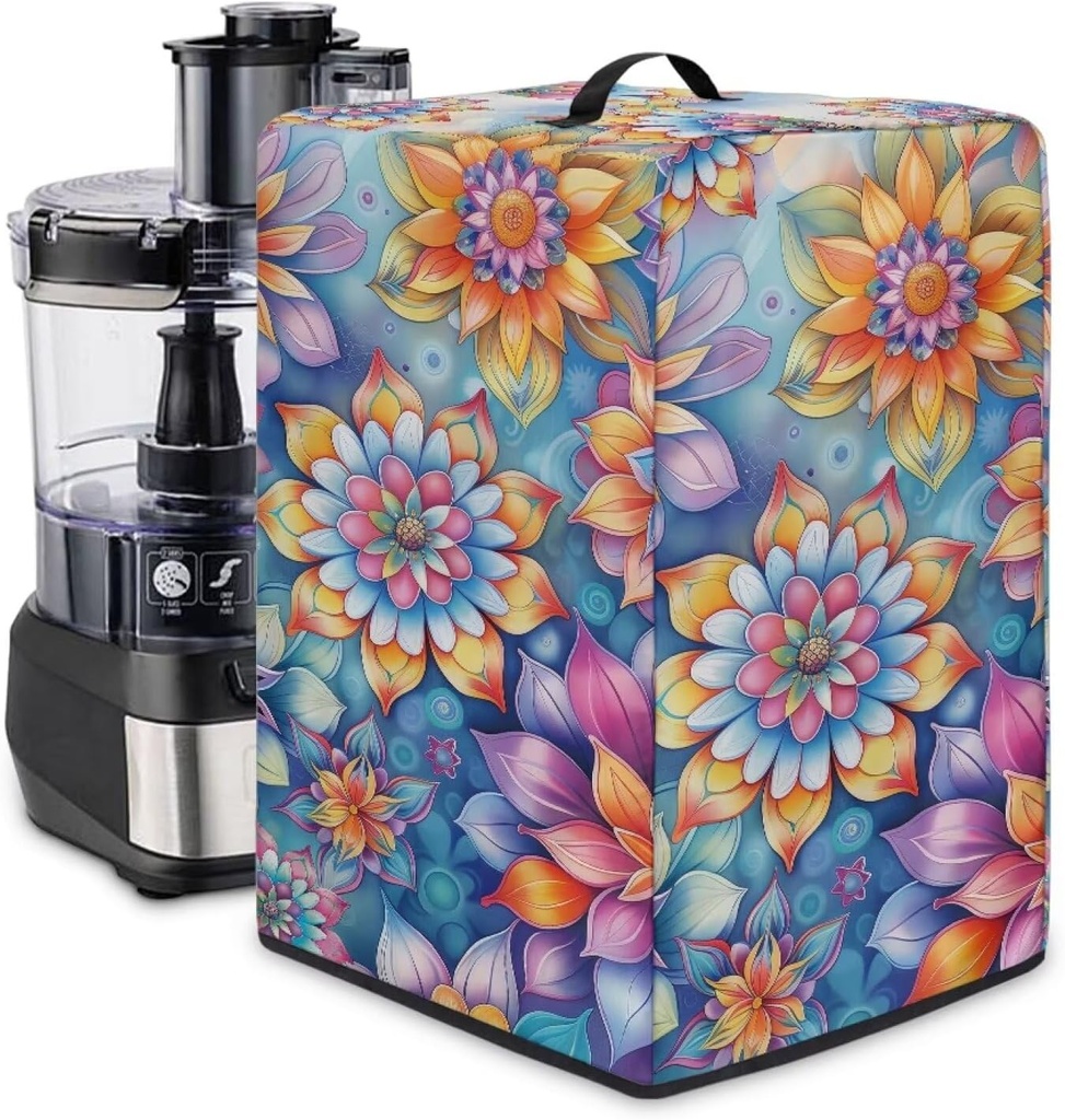 Juicer Cover Waterproof Dustproof Kitchen Small Appliance Cover Easy to Clean, Bohemia Flowers Print