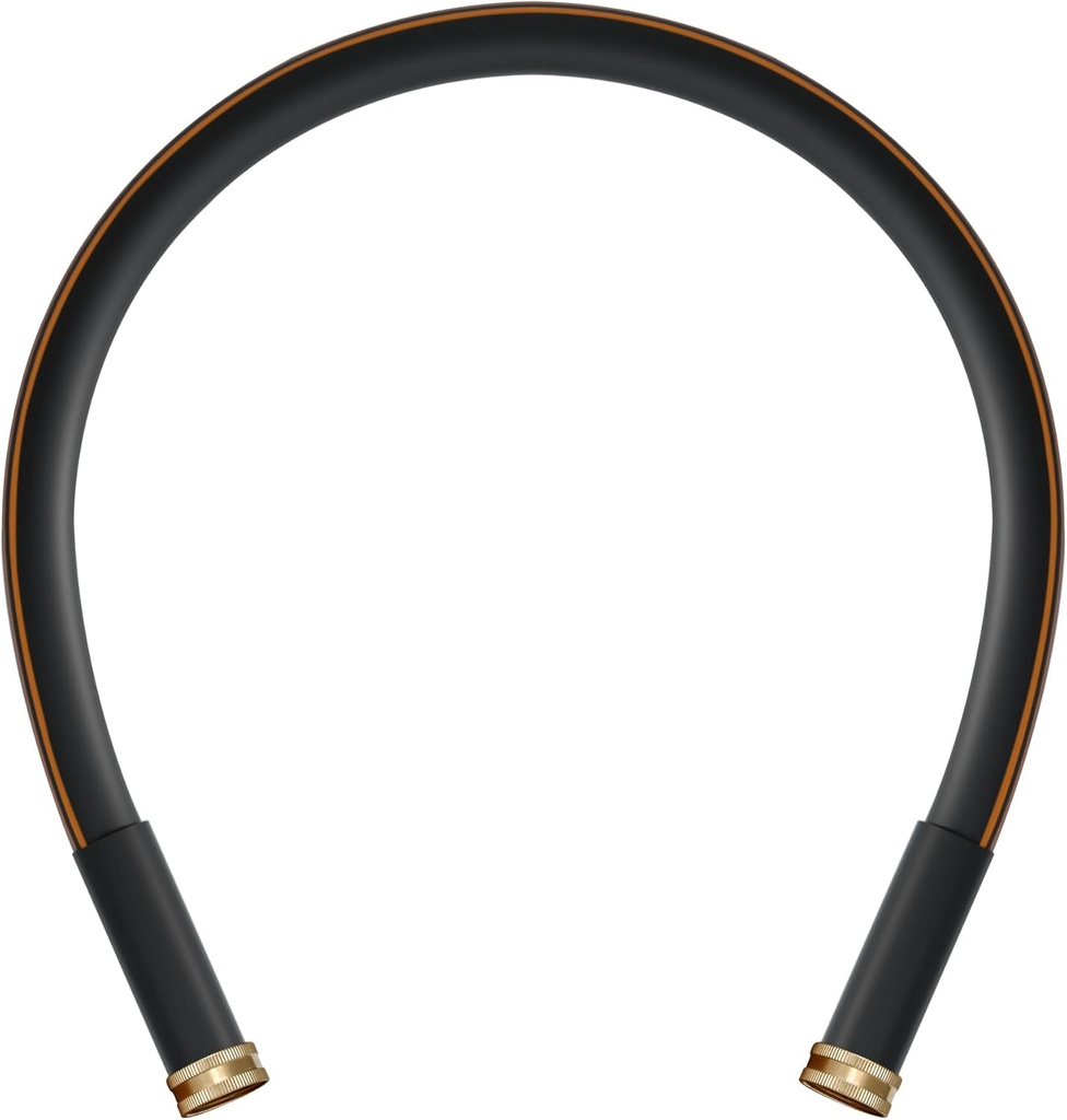 Atlantic Female to Female Heavy Duty Garden Hose 3 ft x 5/8 Inch Black Water Hose Short Connection Leader Hose (3 Feet)
